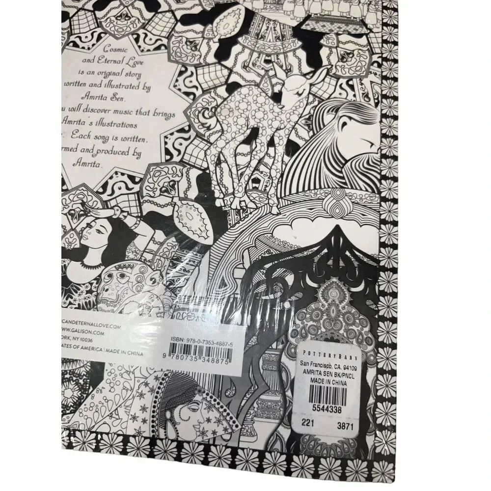 Amrita Sen Galison SET coloring book & pencils CD eternal love pottery barn gift - Picture 5 of 5